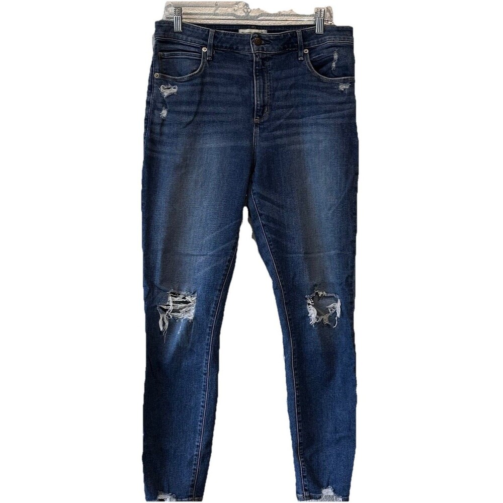 Abercrombie & Fitch Women's Jeans 32/14L The Super Skinny High Rise Distressed